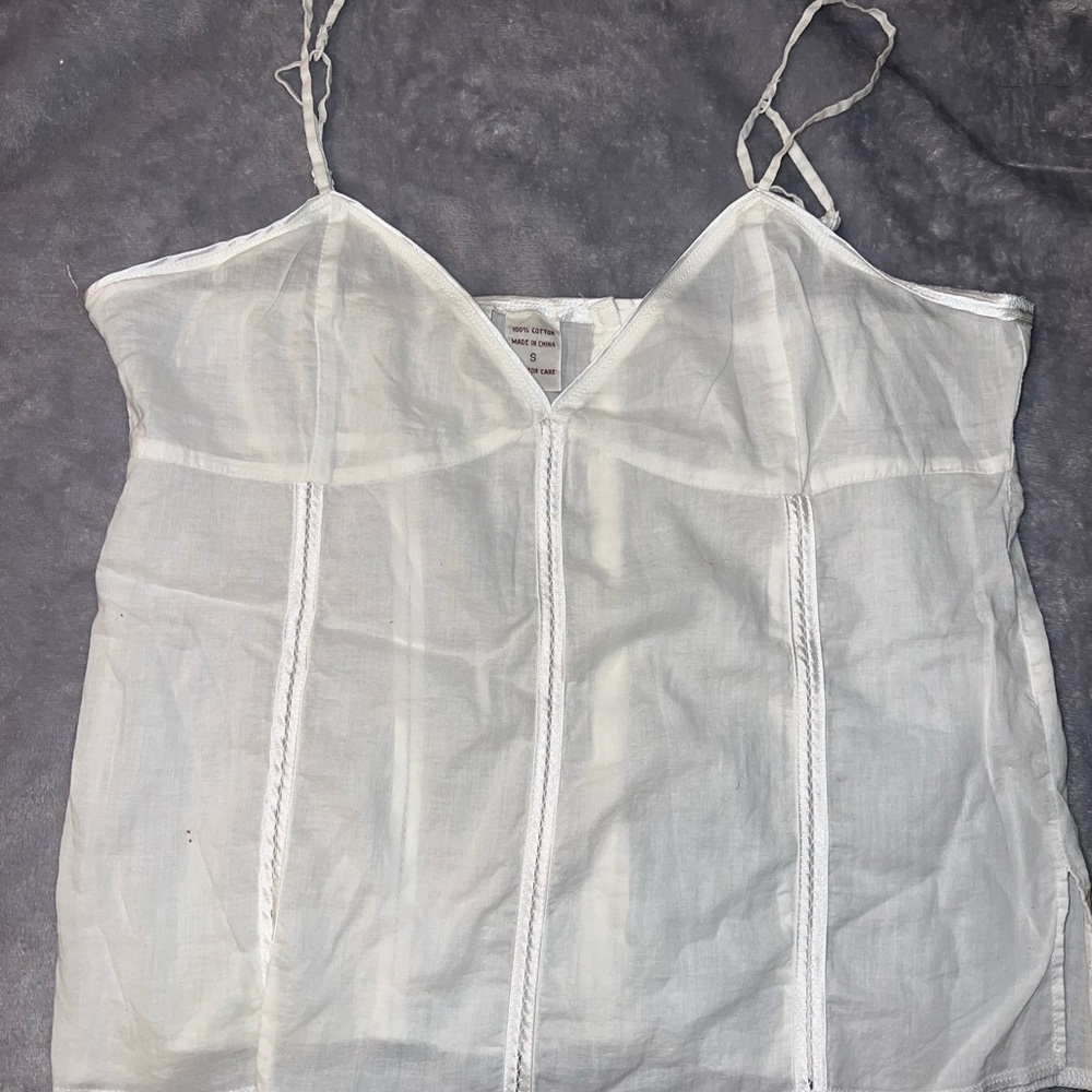 Rare Vintage Abercrombie & Fitch Cream Spaghetti Strap Top